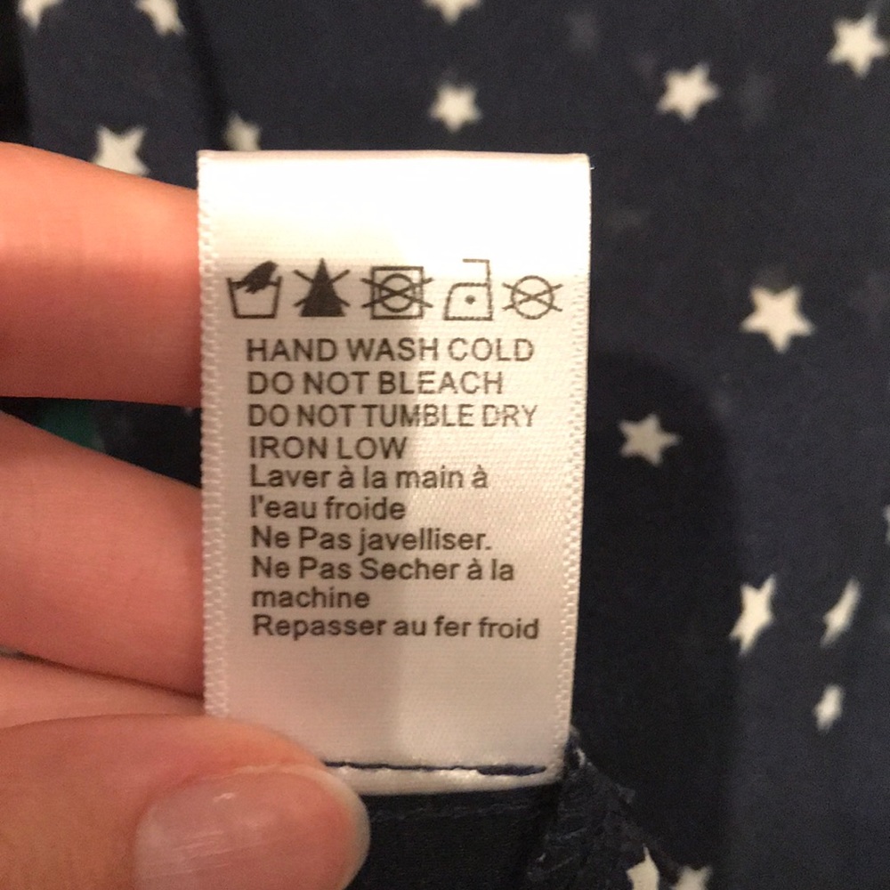 Sheer Star Pattern Button Up Cut Out Back - image 8